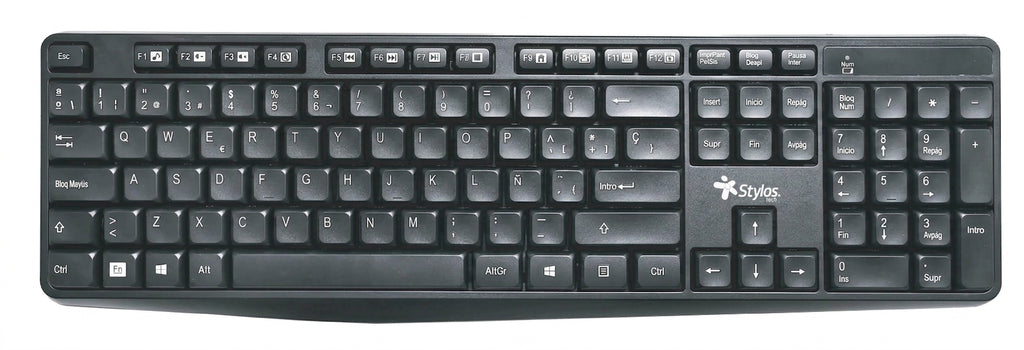 Teclado Inalámbrico Stylos STPTEC4B, Negro