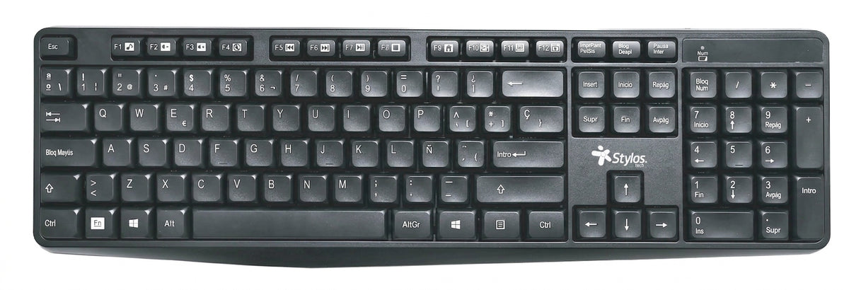 Teclado Inalámbrico Stylos STPTEC4B, Negro