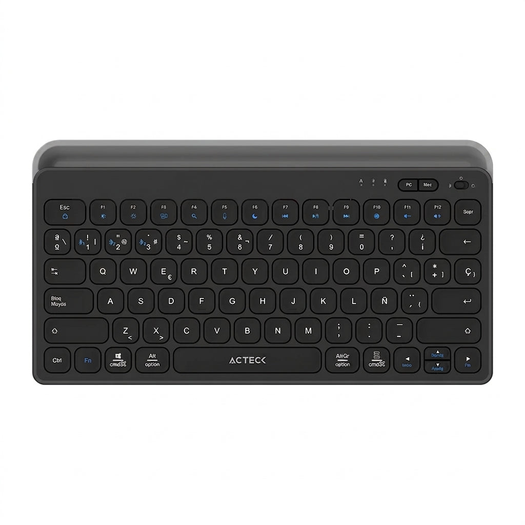 Teclado ACTECK TI737 Inalámbrico, Bluetooth 5.1/Dongle 2.4 MHz, Negro