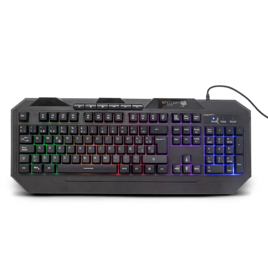 Teclado Gamer NECNON NGK-HYDRA LED, Negro