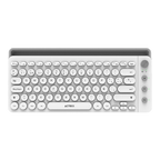 Teclado Acteck AC-934190 Inalambrico RF USB, BT, Blanco