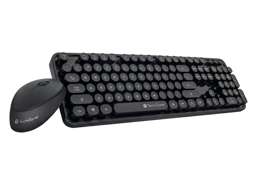 Kit Teclado y Mouse TECHZONE TZ19COMB01-INA Óptico Inalámbrico, USB, Negro