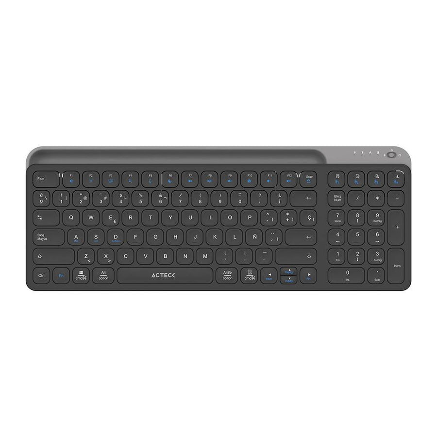 Teclado ACTECK TI747 Inalámbrico, Bluetooth 5.1/2.4 MHz, Negro