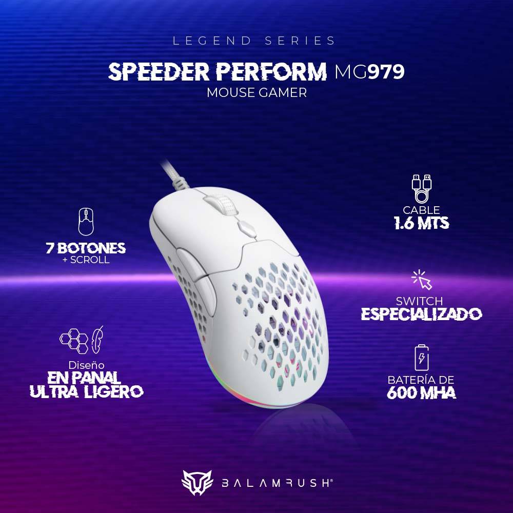 Mouse Gamer Balam Rush MG979, Blanco