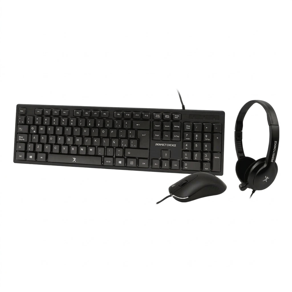 Kit Teclado y Mouse PERFECT CHOICE PC-201717, Negro