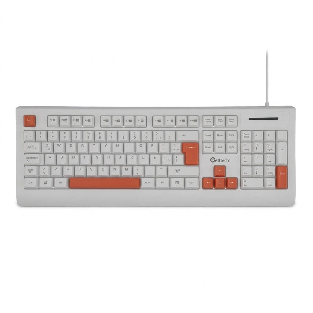 Teclado GETTTECH GGK-ESMWR-02-WH, Blanco