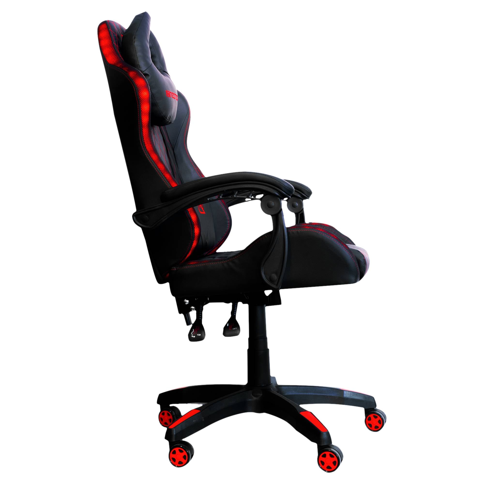Silla Gamer NECNON NSG-RGB-1, Negro/Rojo