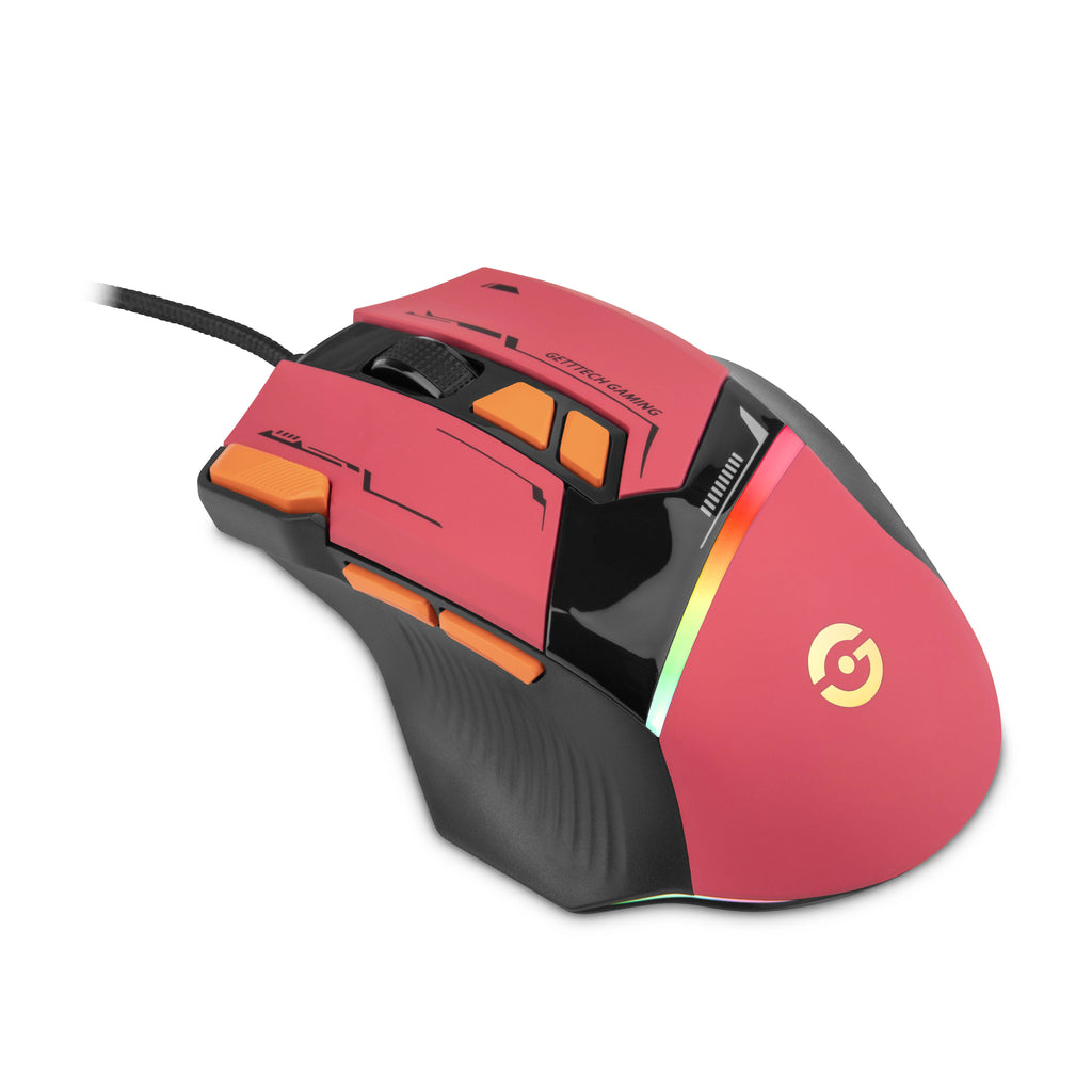 Mouse Gamer GETTTECH GPM-RGBWR-G1-RD, Rojo