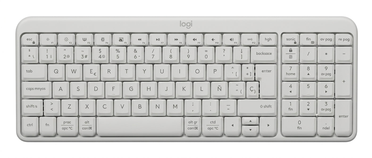 Teclado LOGITECH K250 LED, Blanco