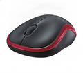 Mouse LOGITECH M185 Óptico, 1000 DPI, Rojo