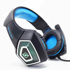 Headset Gamer NECNON NBHG-DRAGON HI-FI LED, 3.5mm/USB, Azul