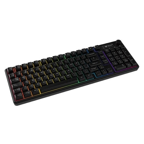Teclado Balam Rush BR-945820 BALRAK PRO KG490 Alámbrico, 98 Teclas + Perilla, Retroiluminación, Antighosting, USB-C, Neg