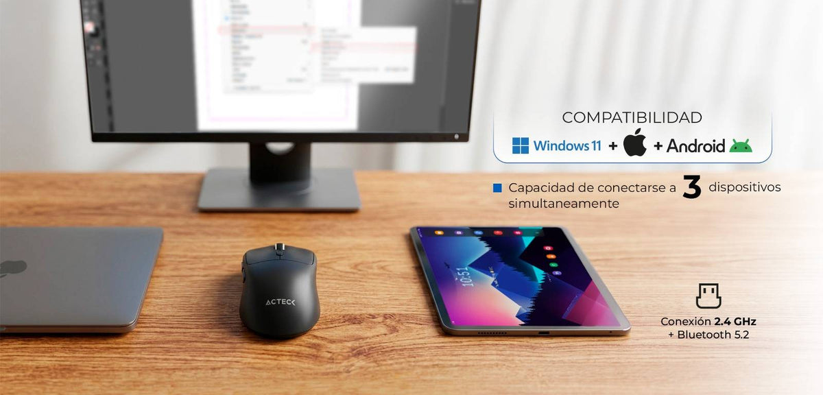 Mouse ACTECK Instinct Click MI484, Negro