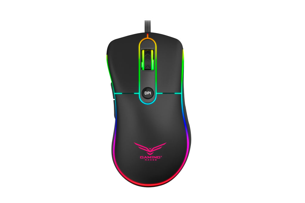 Mouse Gamer Naceb Gaming NA-0933, Rainbow