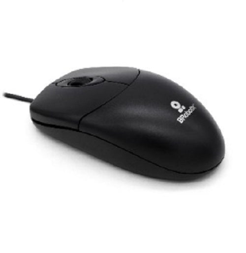 Mouse BROBOTIX 497202 Óptico, Alámbrico, USB, Negro