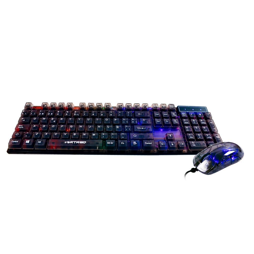 Kit Teclado y Mouse Gamer VORTRED V-930723, Negro