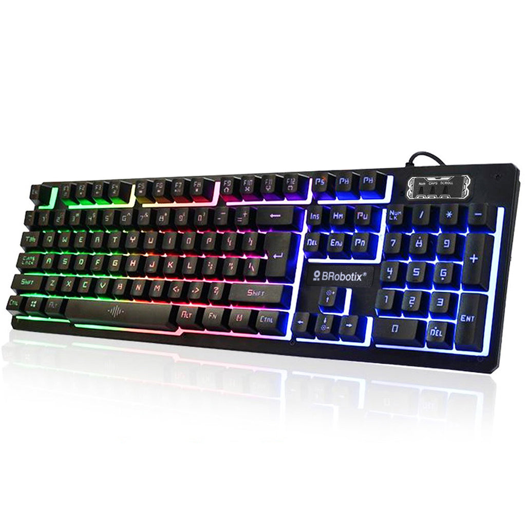 Kit Teclado y Mouse BROBOTIX 458977, USB, Negro