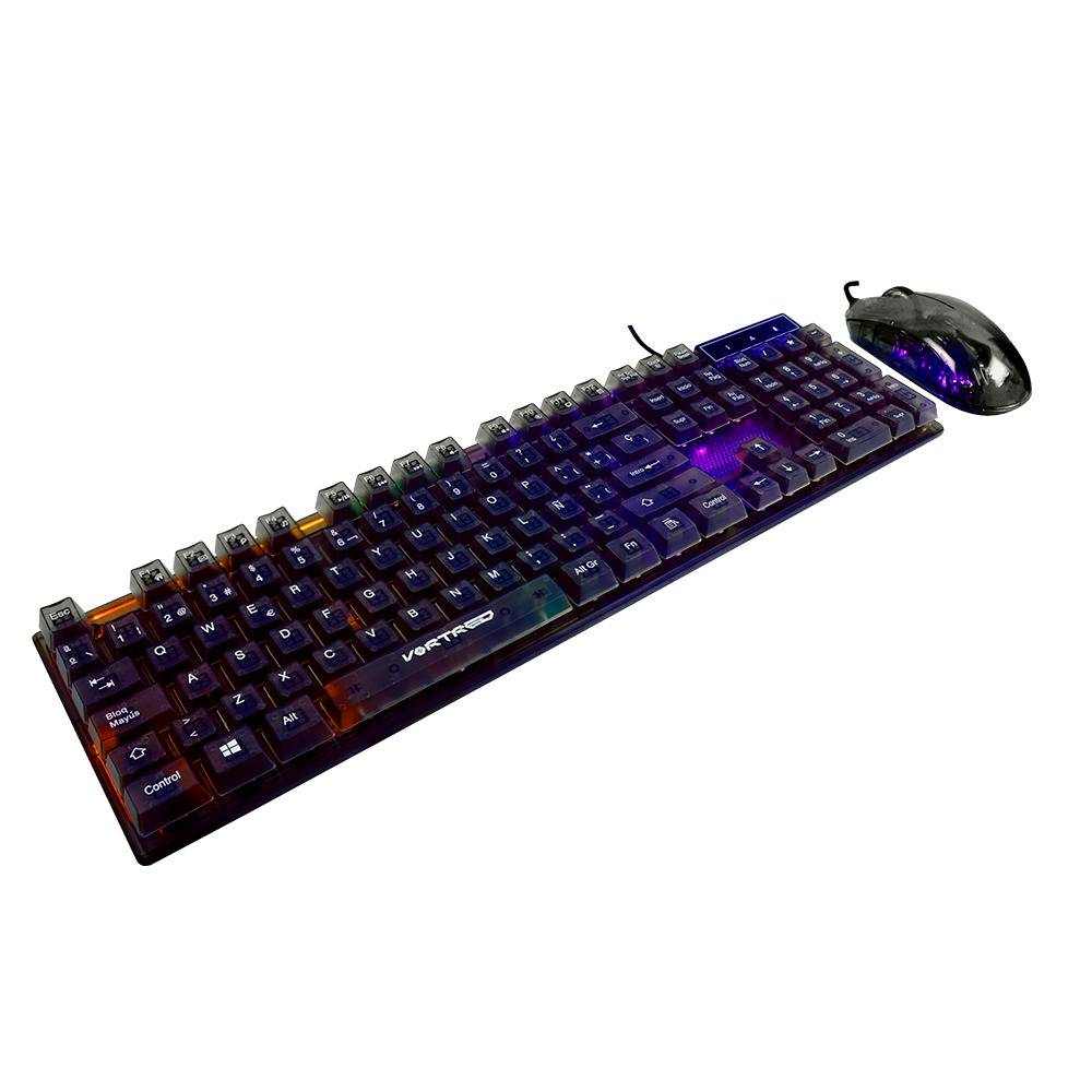 Kit Teclado y Mouse Gamer VORTRED V-930723, Negro
