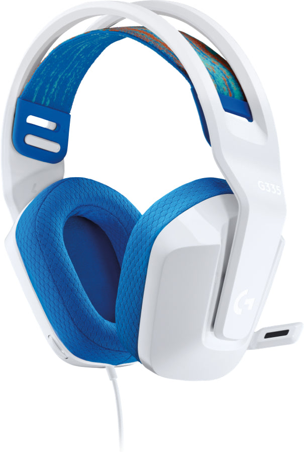 Headset LOGITECH G335, Blanco/Azul