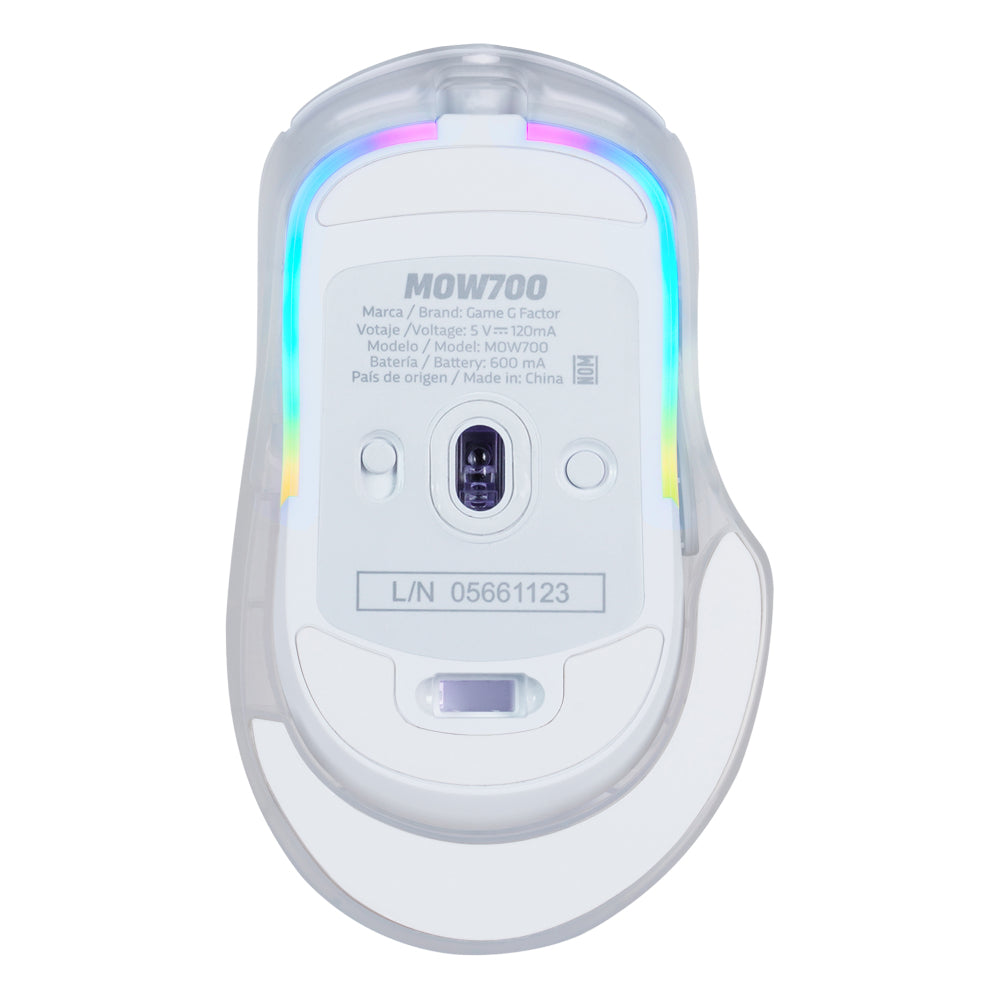 Mouse Gamer GAME FACTOR MOW700-WH, Blanco