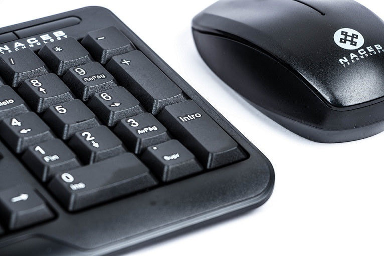 Kit Teclado y Mouse Naceb Technology, Negro