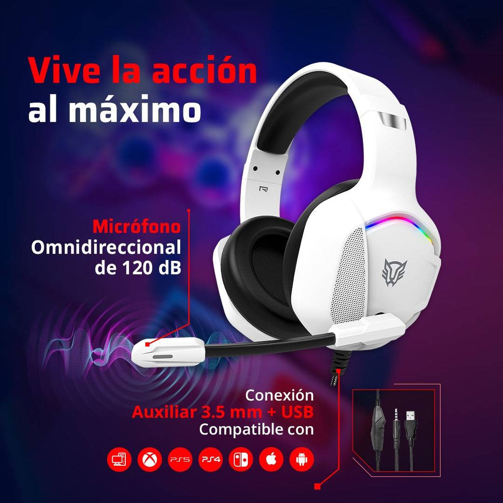 Headset Gamer Balam Rush BR-941198, Blanco