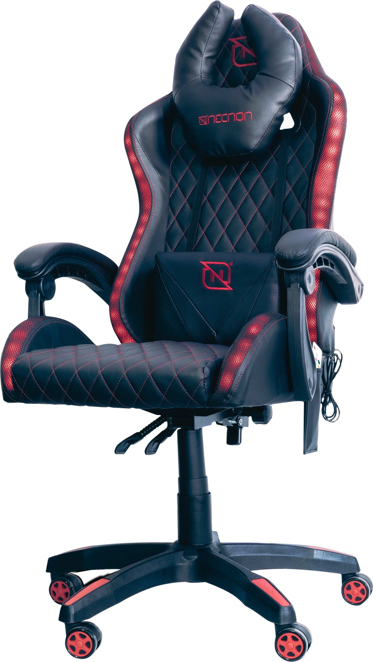 Silla Gamer NECNON NSG-RGB-1, Negro/Rojo