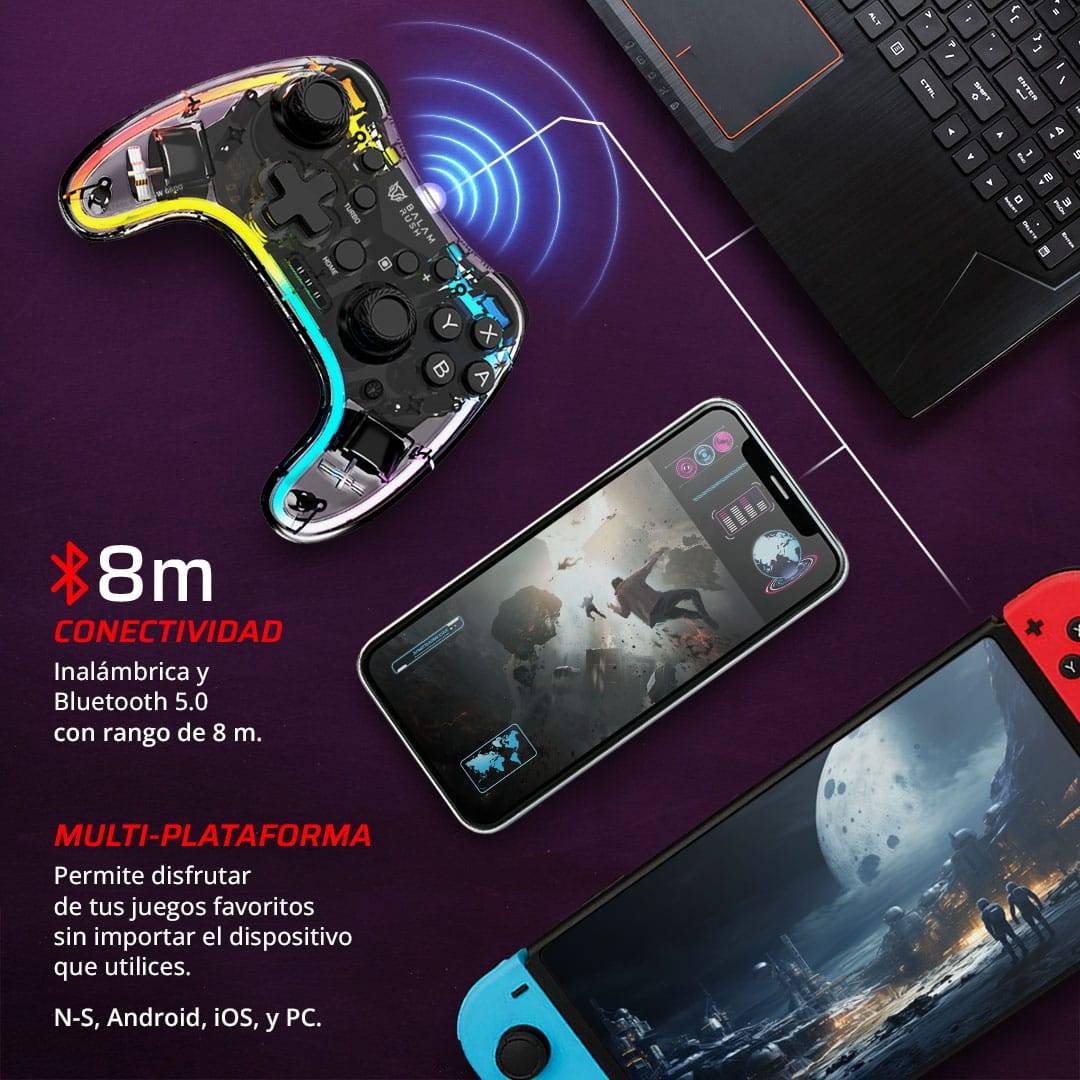Control Gamer Balam Rush BR-940467, Transparente
