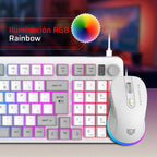 Kit Teclado y Mouse Balam Rush KG515 Alambrico, Blanco
