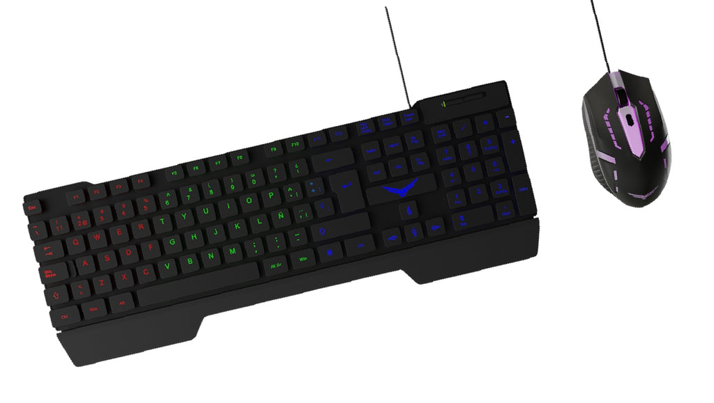 Kit Teclado y Mouse Gamer Naceb Technology Fallen, Negro