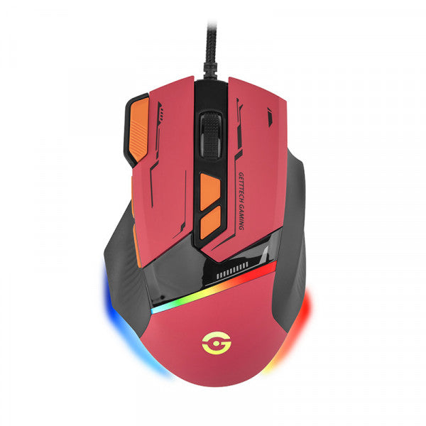 Mouse Gamer GETTTECH GPM-RGBWR-G1-RD, Rojo