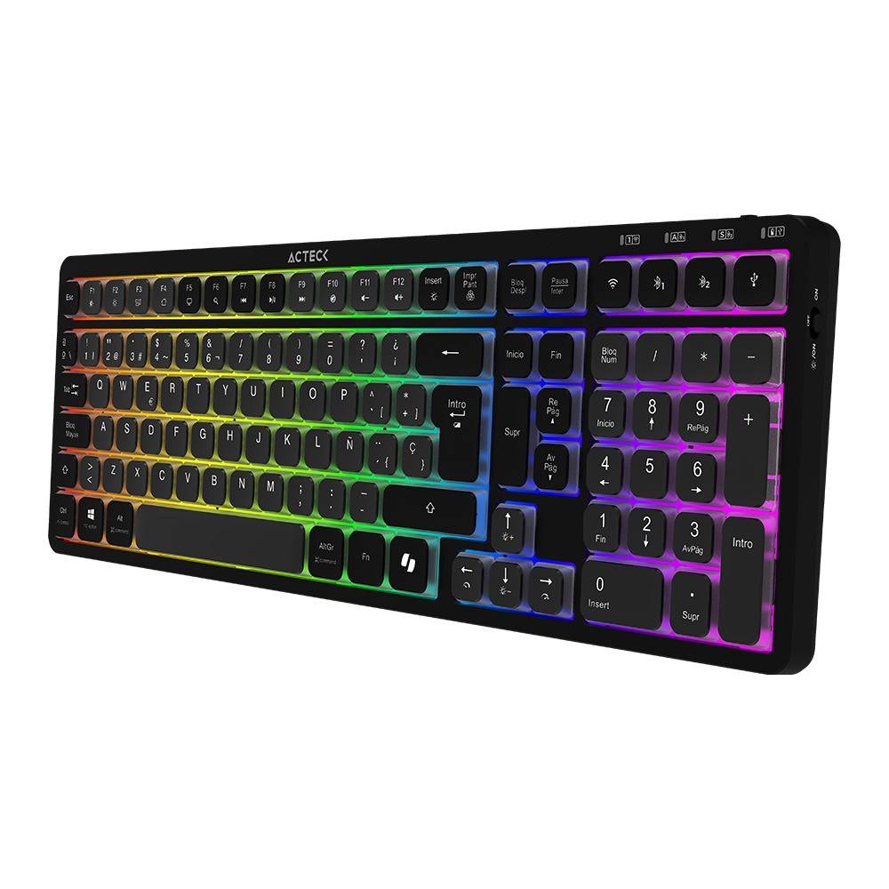 Teclado ACTECK TI790 Inalámbrico, Bluetooth, Negro