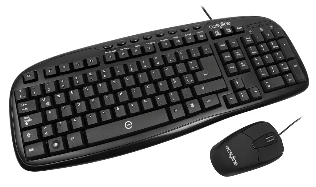 Kit Teclado y Mouse Easy Line Balance, 102 teclas, 1000 DPI, Negro
