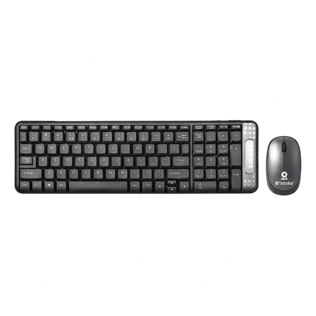 Kit Teclado y Mouse BROBOTIX 6000625, Negro/Gris