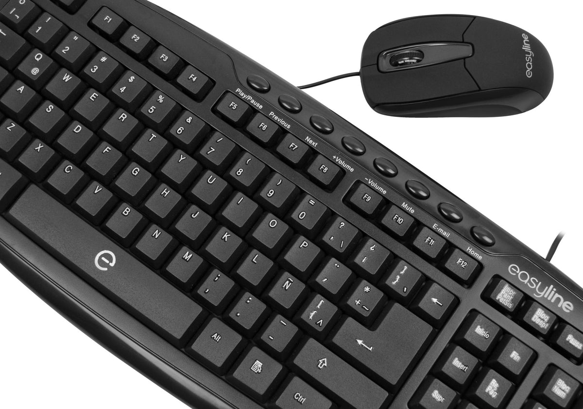 Kit Teclado y Mouse Easy Line Balance, 102 teclas, 1000 DPI, Negro