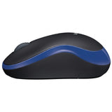Mouse LOGITECH M185 Óptico, RF Wireless+USB, Negro