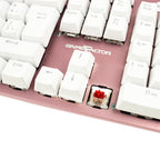 Teclado GAME FACTOR KBG400-PK-RD Mecánico Switch Red, USB, Rosa