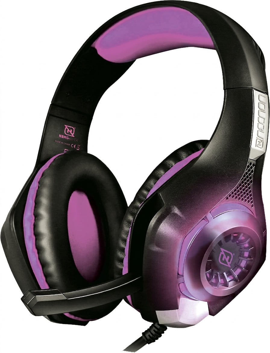 Headset Gamer NECNON NBHG-VIPER LED, 3.5mm/USB, Rosa