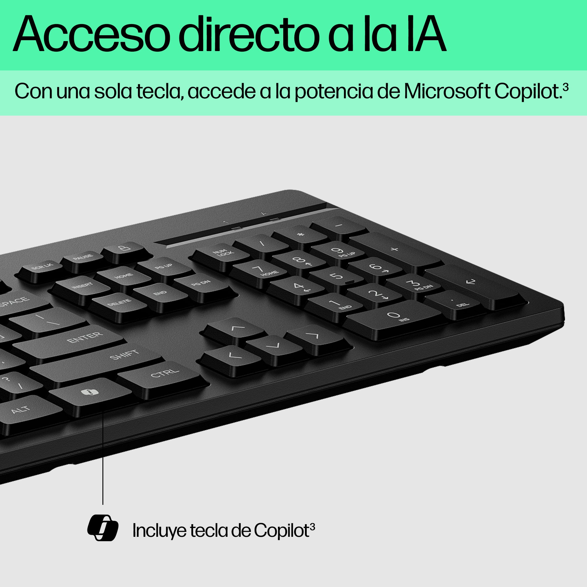 Teclado HP AY2Y7AA#ABM 83.1", 436 x 138, Negro