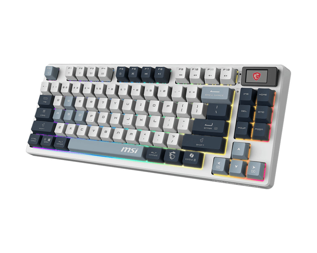 Teclado MSI FORGE GK600 TKL W SKY US LED, Blanco