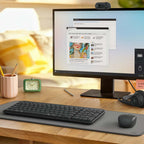 Kit Teclado y Mouse LOGITECH MK250 920-013513 LED, Negro