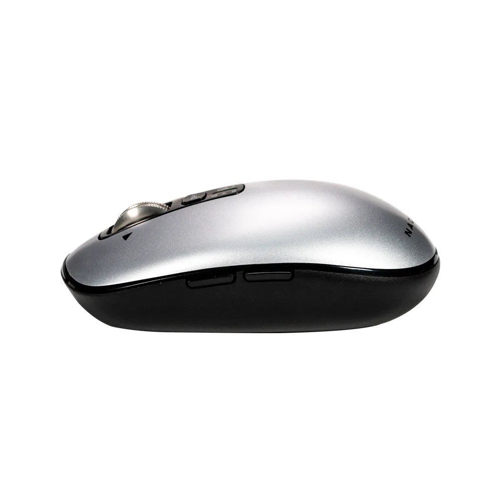 Mouse Naceb Technology NA-0131G, Inalambrico, Plata