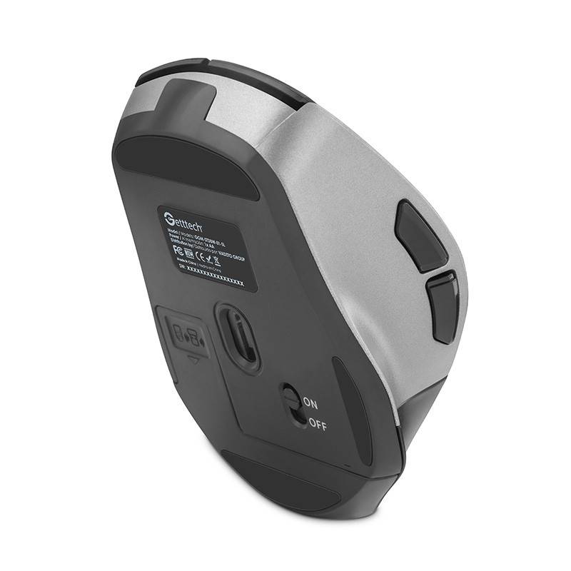 Mouse Inalámbrico GETTTECH GGM-STDBW-01-SL, 7200 DPI, Plata