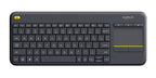 Teclado LOGITECH K400 PLUS, 187 x 144, Negro