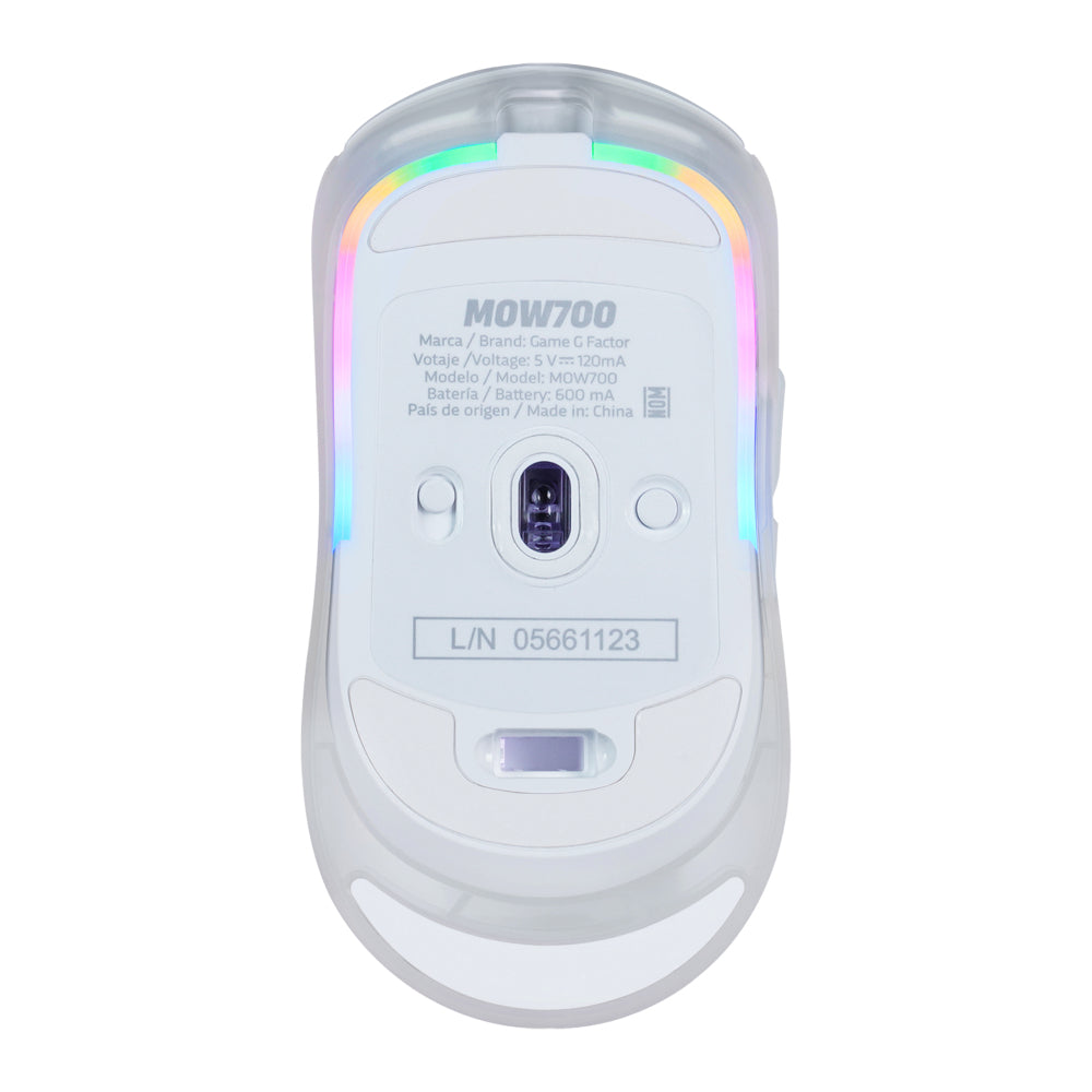 Mouse Gamer GAME FACTOR MOW700-WH, Blanco