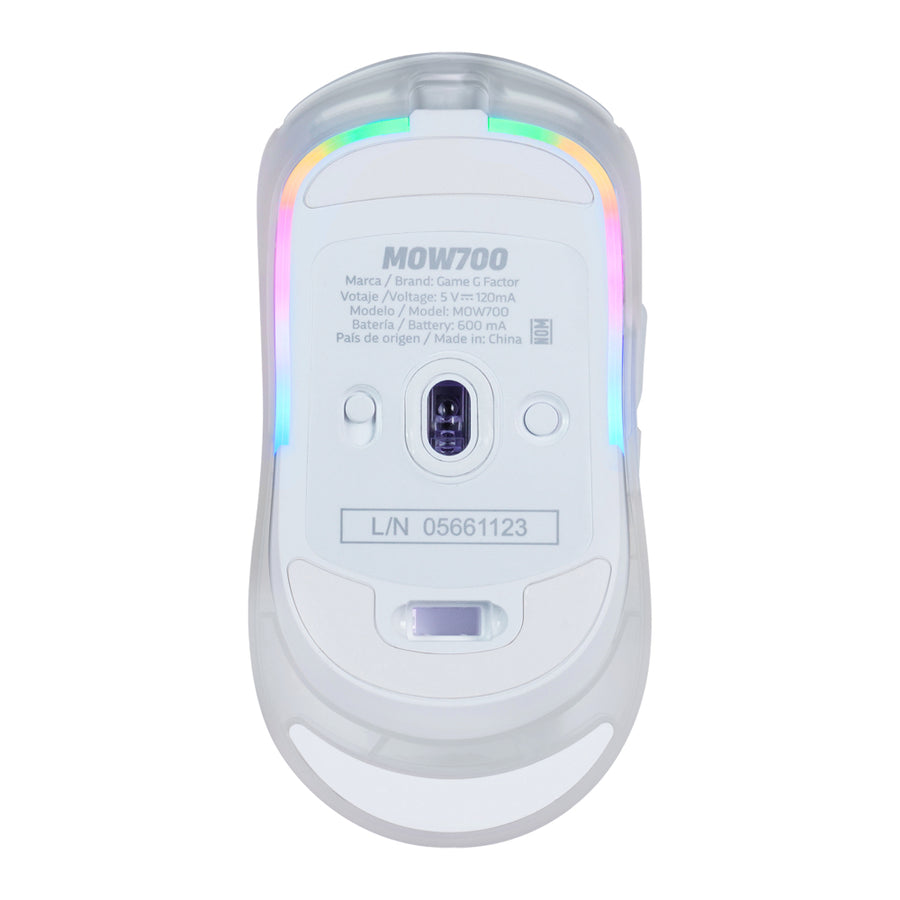Mouse Gamer GAME FACTOR MOW700-WH, Blanco
