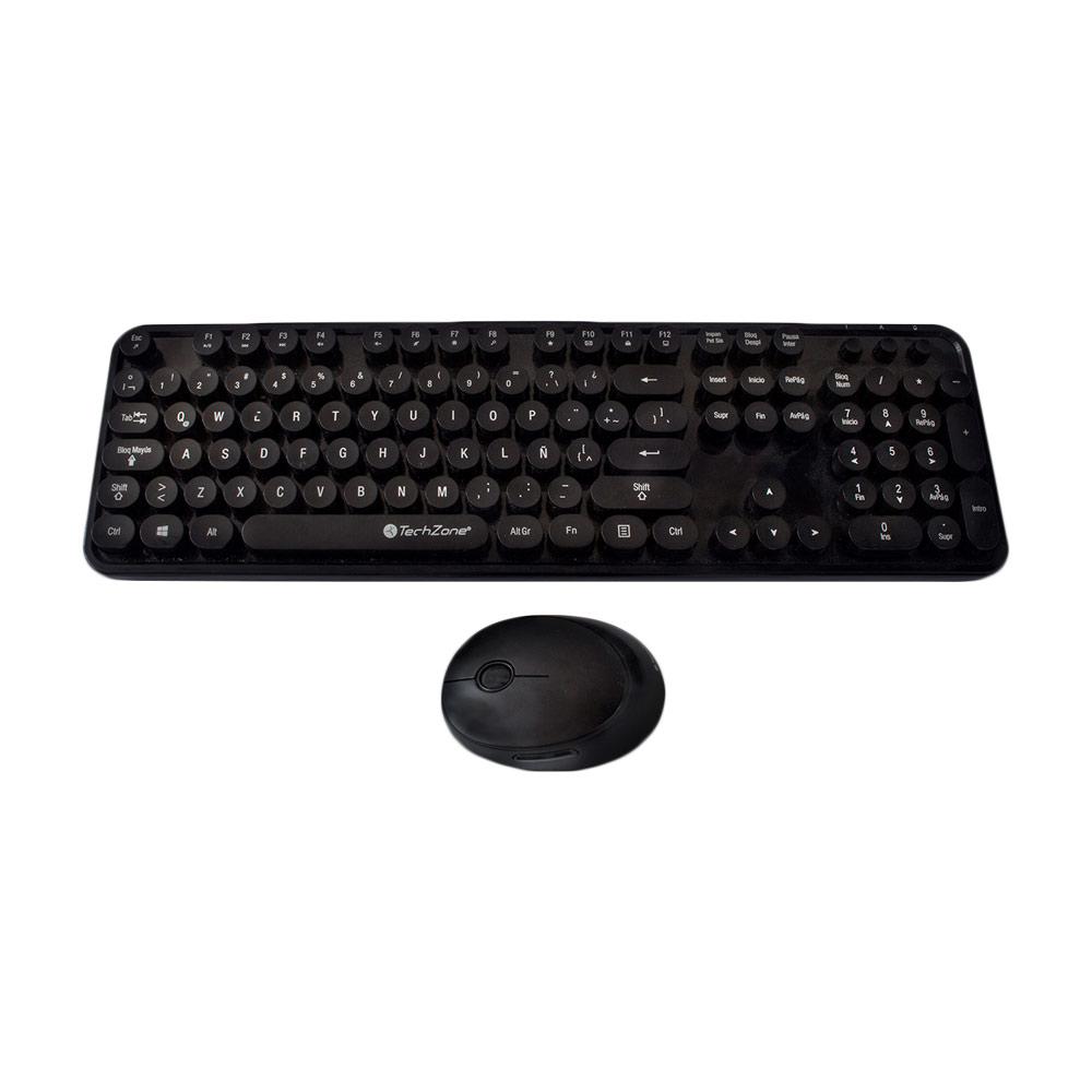 Kit Teclado y Mouse TECHZONE TZ19COMB01-INA Óptico Inalámbrico, USB, Negro