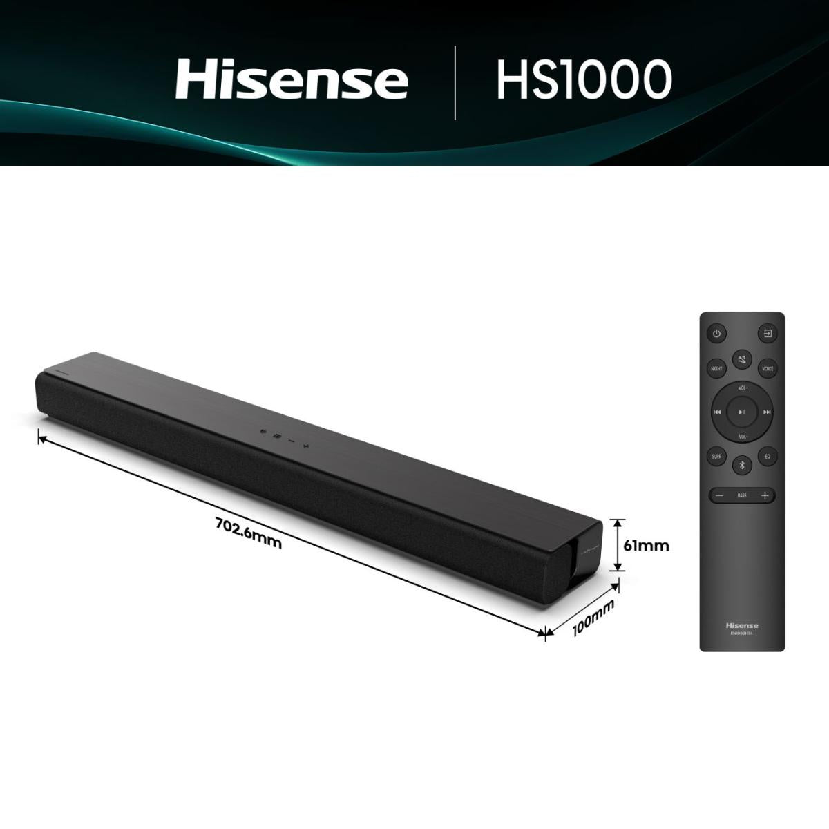 Bocinas Hisense HS1000, 60Hz, HDMI, Negro