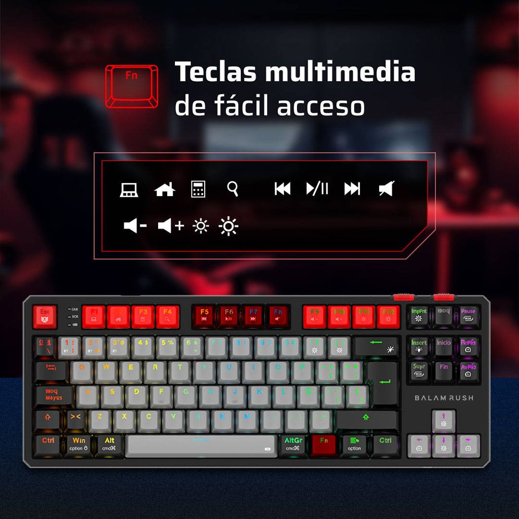 Teclado Gamer Balam Rush GK990, Negro
