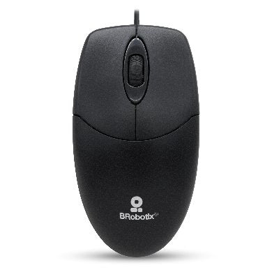 Mouse BROBOTIX 497202 Óptico, Alámbrico, USB, Negro